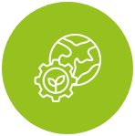 Earth with gear and plant