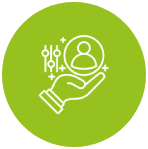 Hand holding user icon