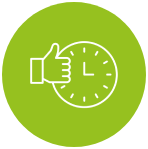 Thumbs up clock icon