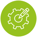 Gear with pencil icon